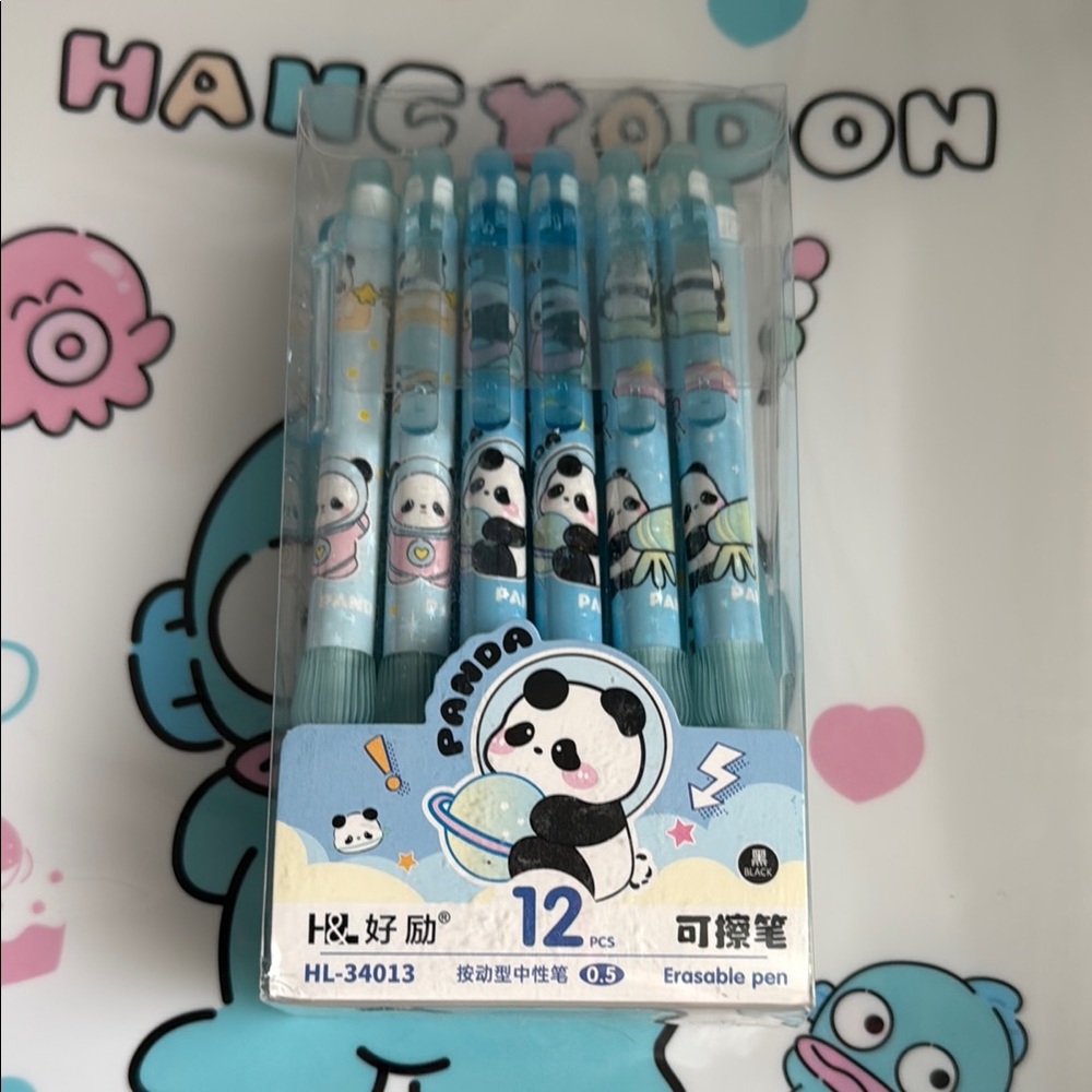 KAWAII Panda Erasable pens, 12 pack
